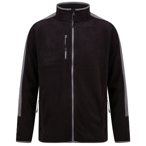 Finden & Hales Unisex Microfleece Jacket Black/ Gunmetal Grey